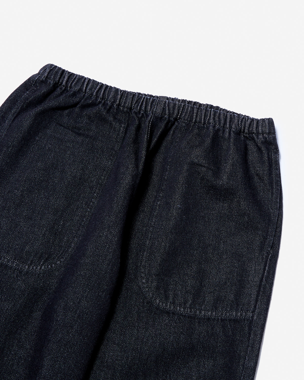 Womens Black Denim Easy Pants - Black Denim