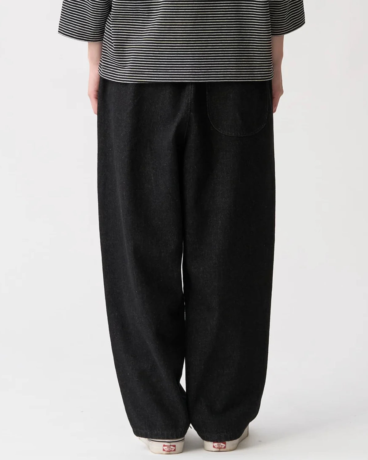 Womens Black Denim Easy Pants - Black Denim
