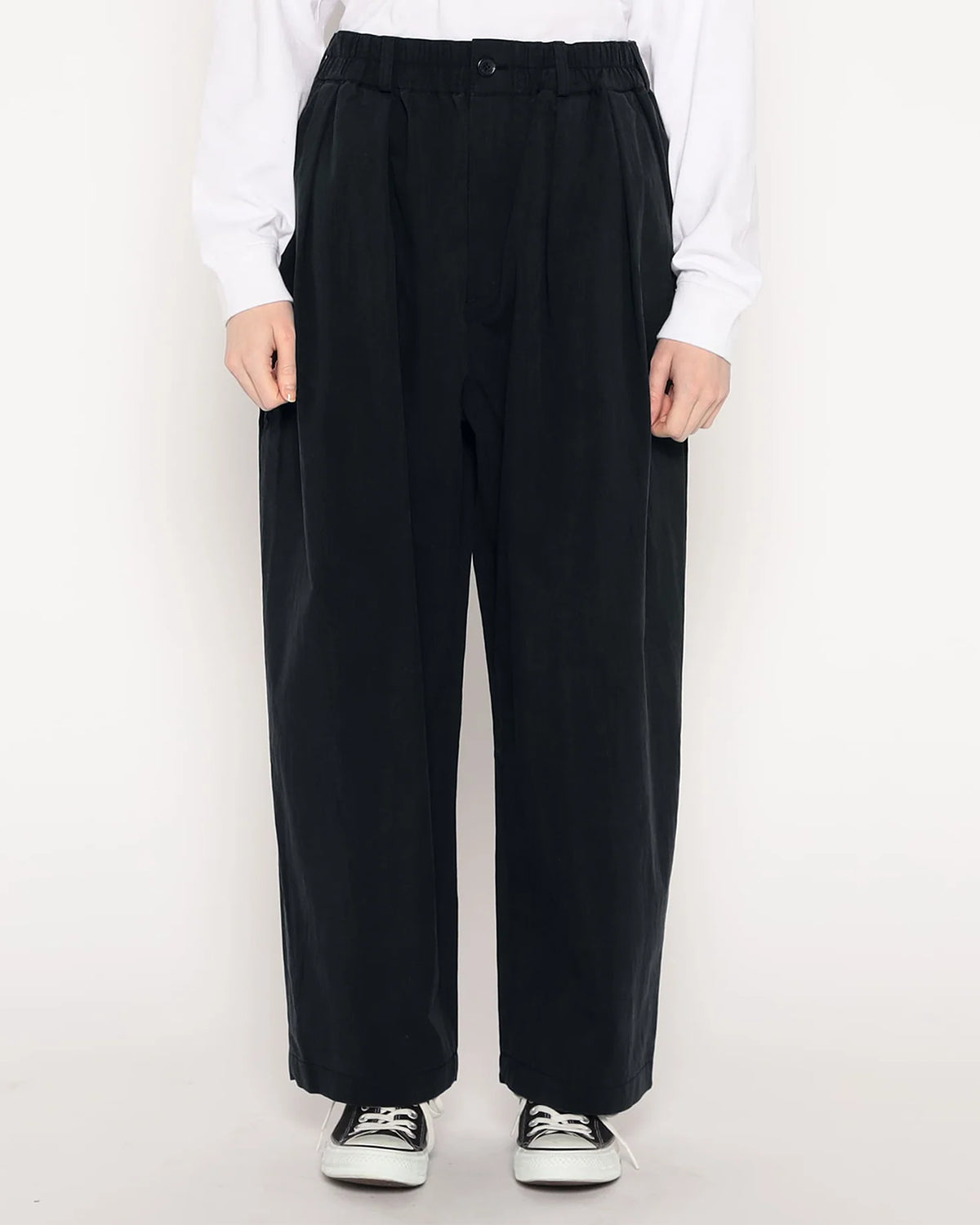 Womens C/N Twill Double Pleated Easy Pants - Navy
