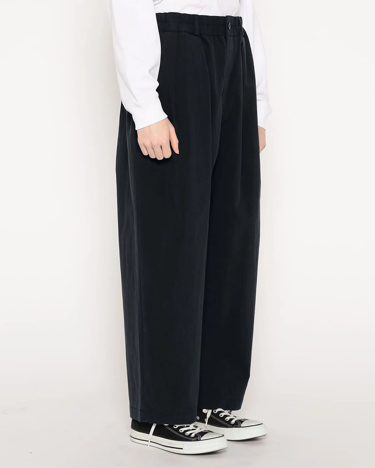 Womens C/N Twill Double Pleated Easy Pants - Navy