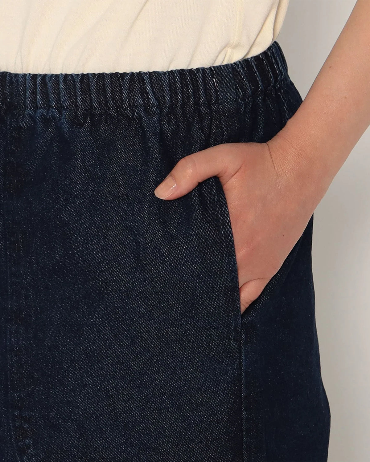 Womens Denim Easy Pants - Indigo