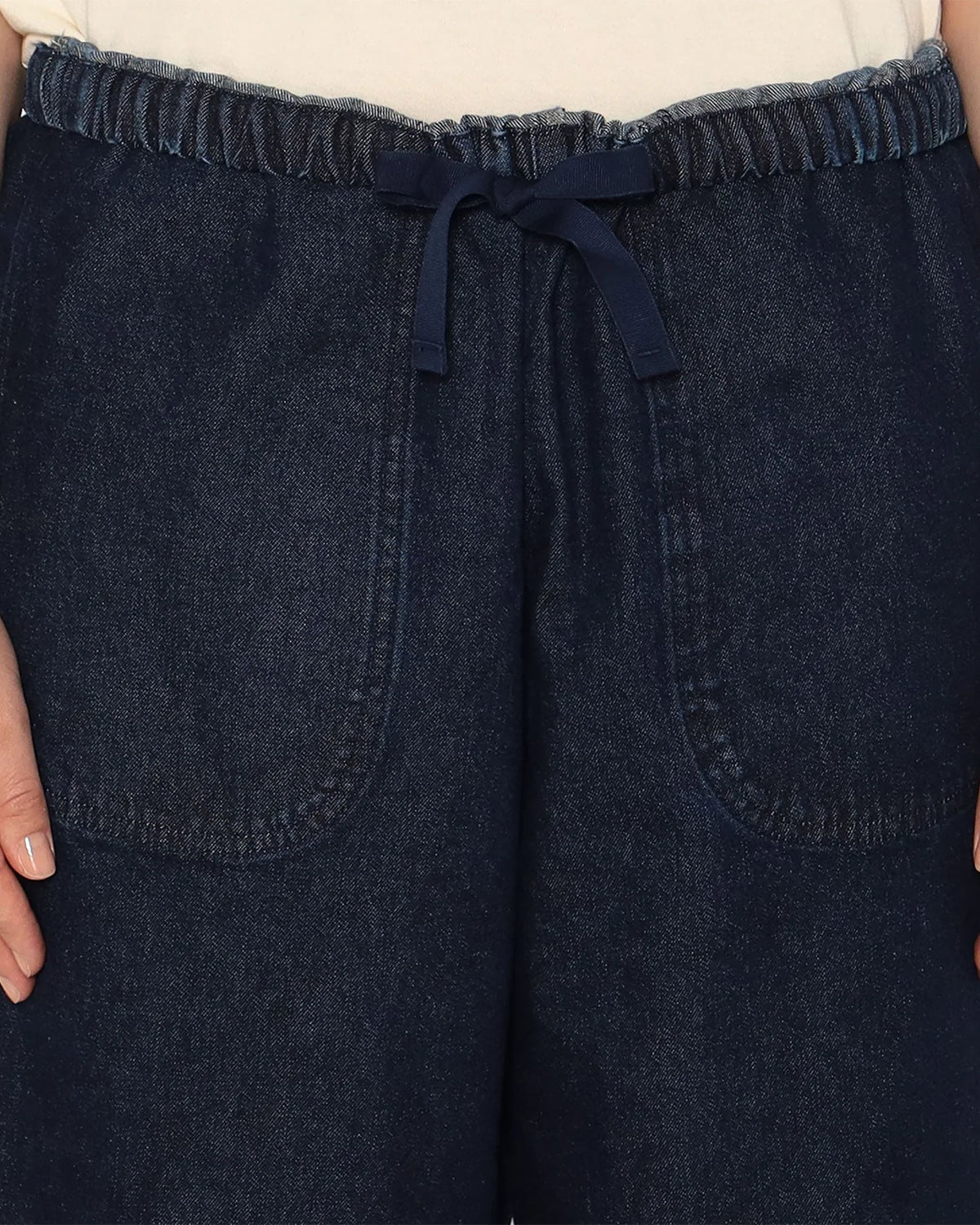Womens Denim Easy Pants - Indigo