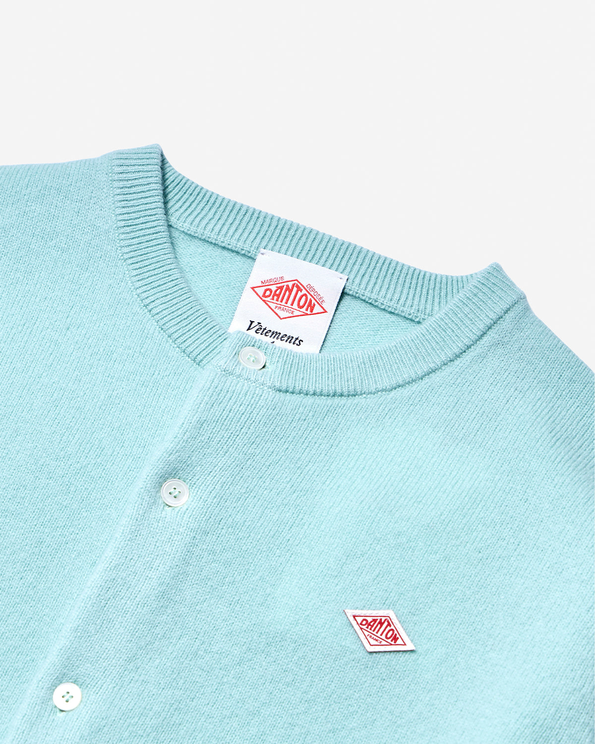 Womens Lambswool Crew Neck Cardigan - Mint