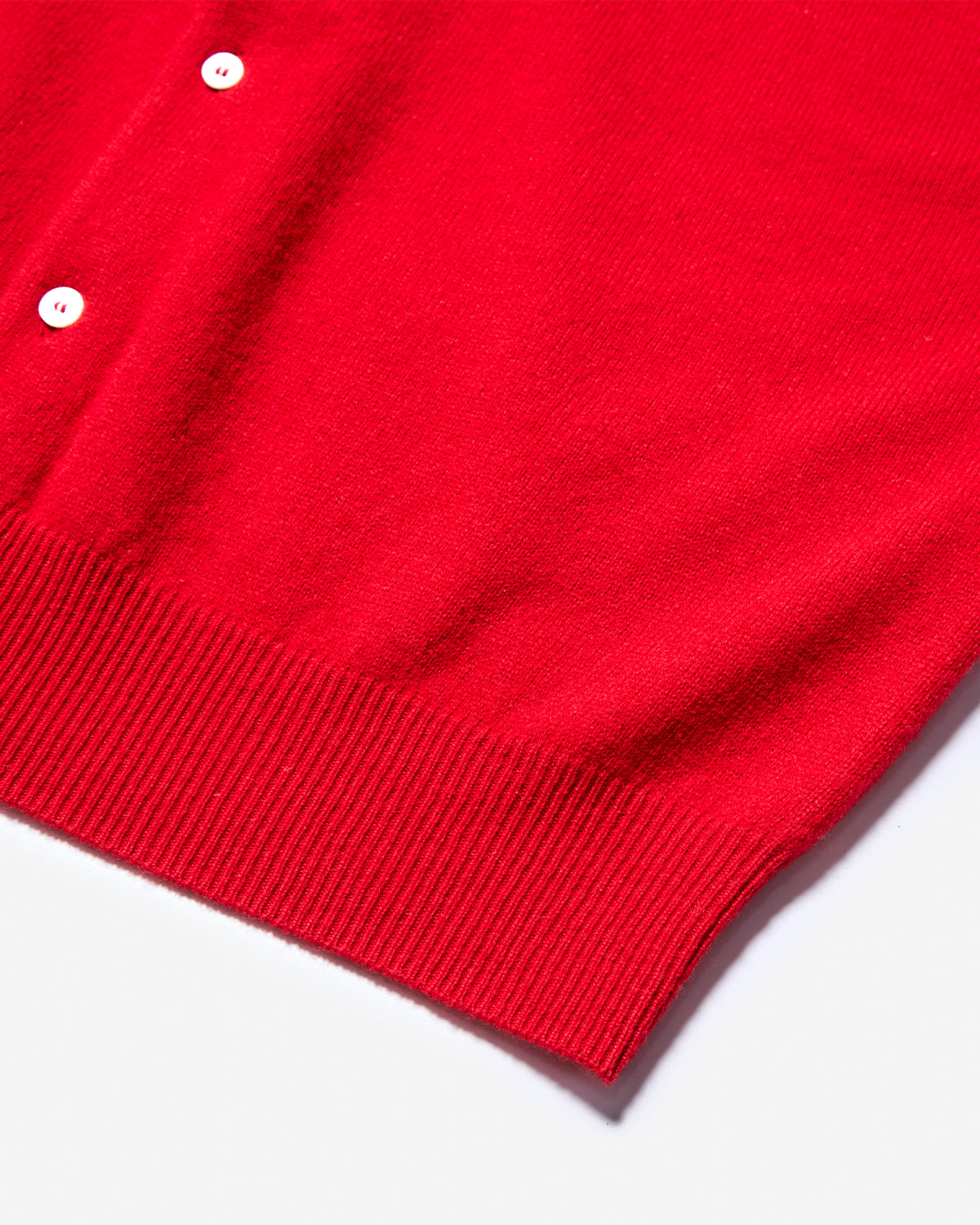 Womens Lambswool Crew Neck Cardigan - Red