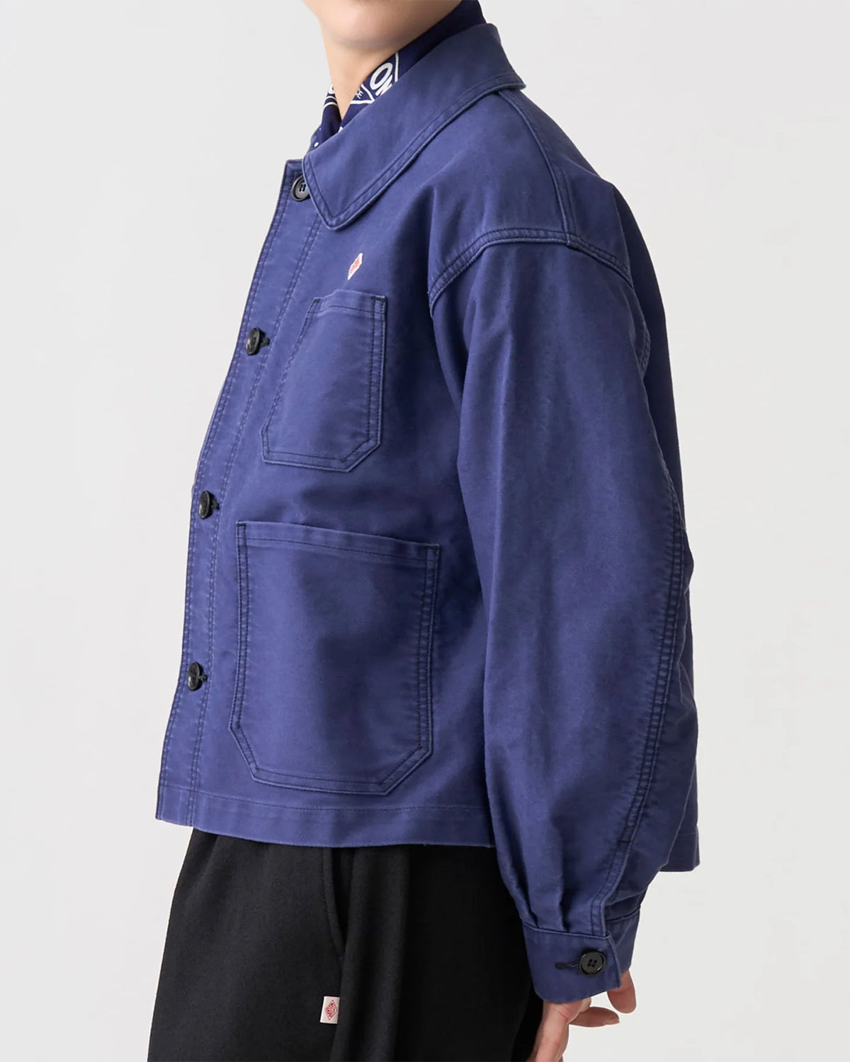 Womens Moleskin Wide Coverall Jacket - Navy