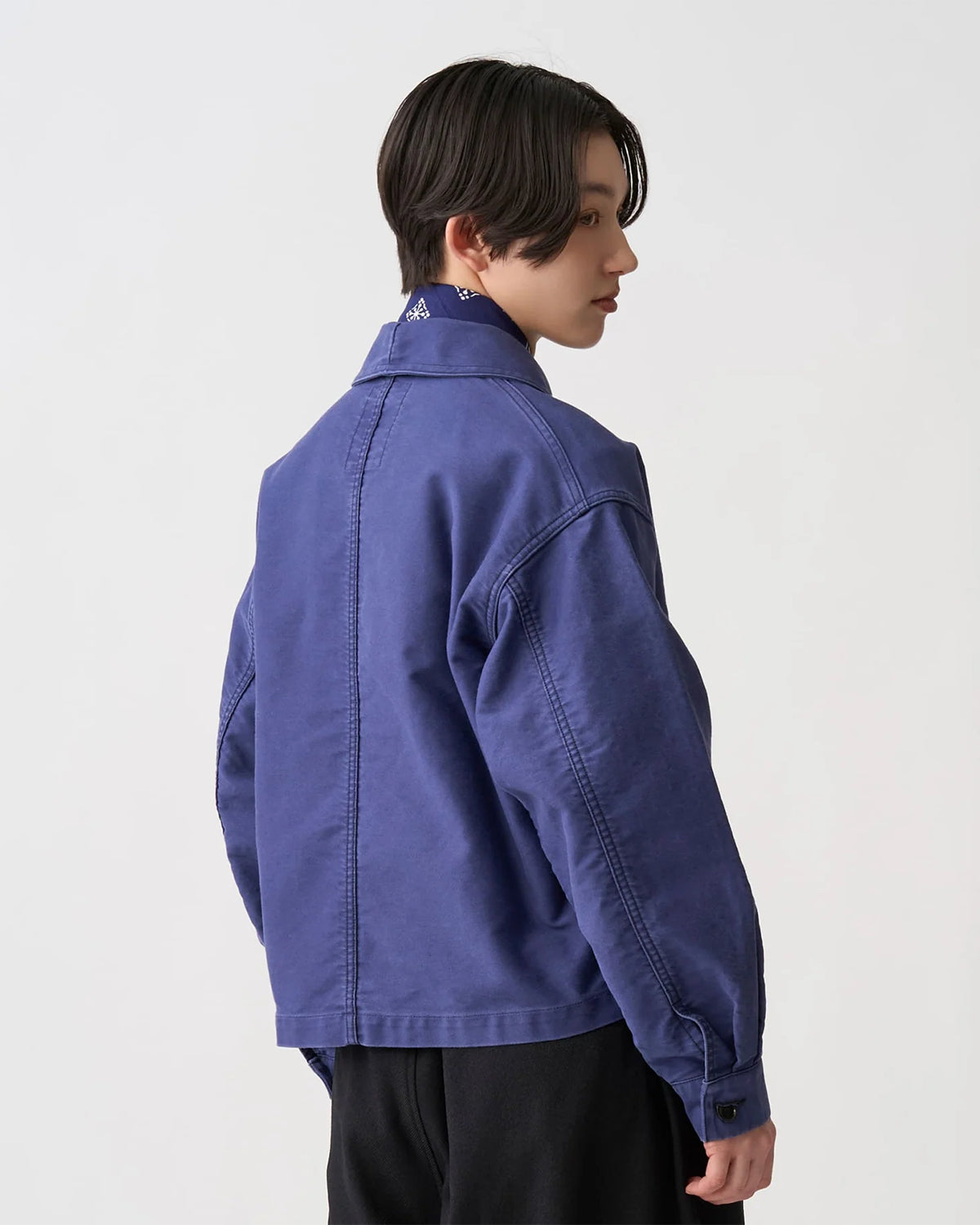 Womens Moleskin Wide Coverall Jacket - Navy