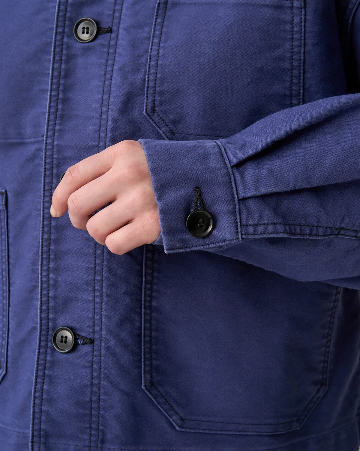 Womens Moleskin Wide Coverall Jacket - Navy