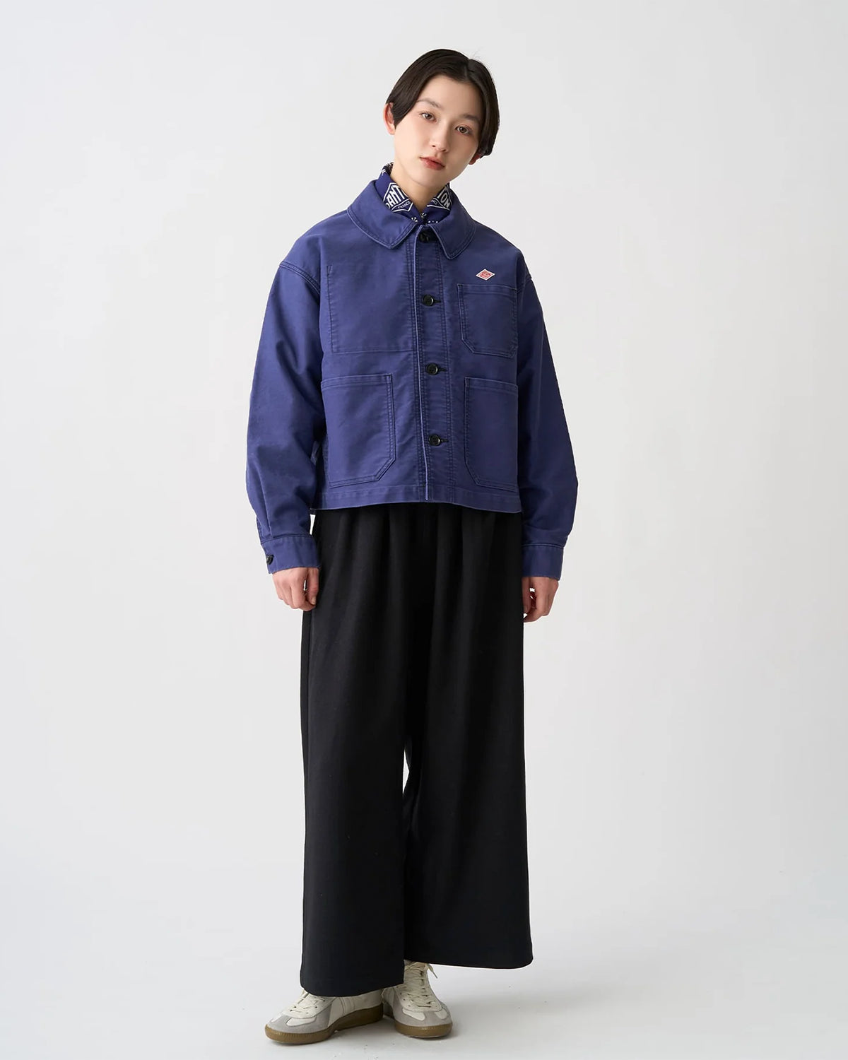 Womens Moleskin Wide Coverall Jacket - Navy