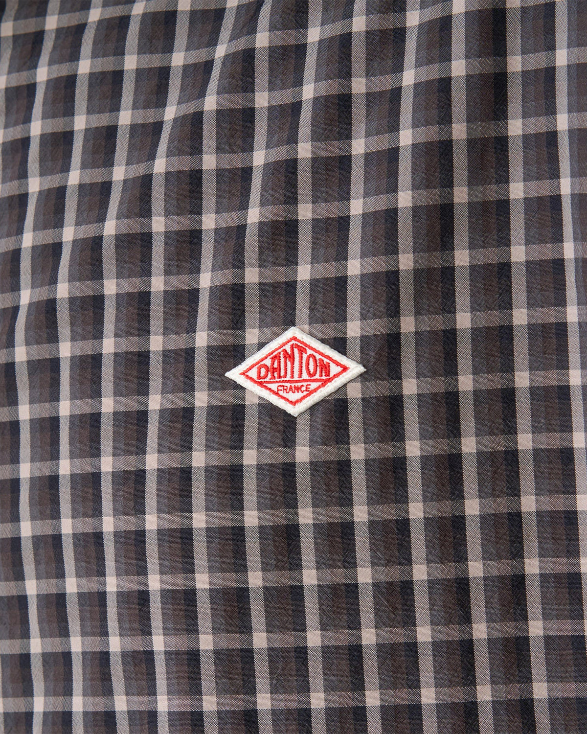 Womens Nylon Regular Collar Shirt - Black Check