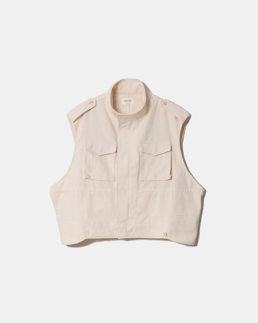 Double-End British Chino Cloth Vest -Ecru