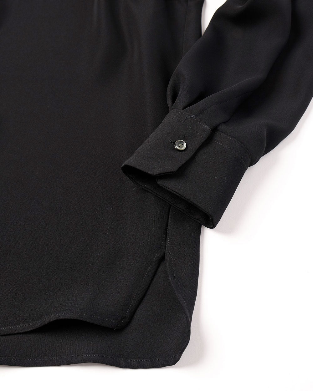 Double Satin Chin Tab Shirt - Black