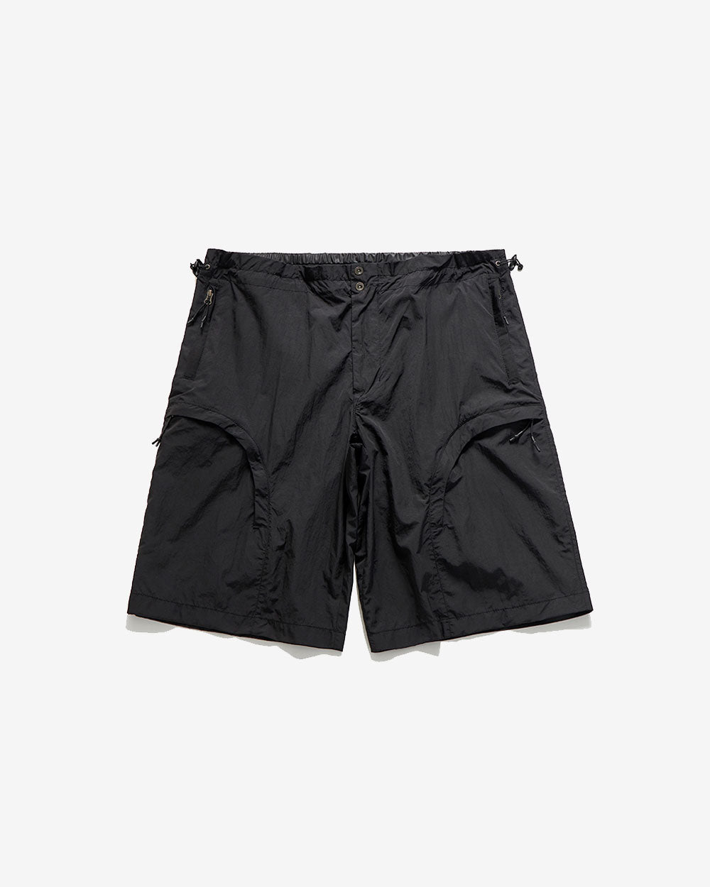 Drawstring Cargo Shorts - Black