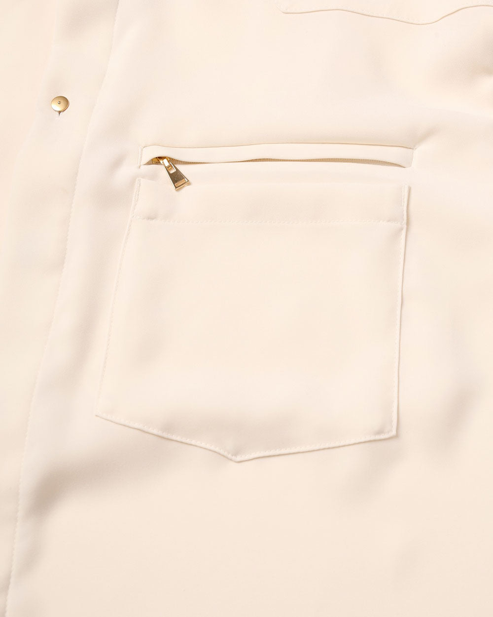 Dry Double Satin Pocket Shirt - Ecru