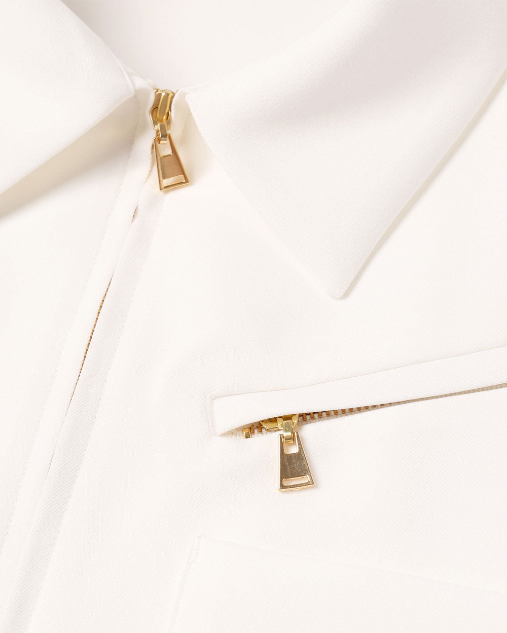 Dry Heather Twill Double Pocket Short Sleeve Shirt - White