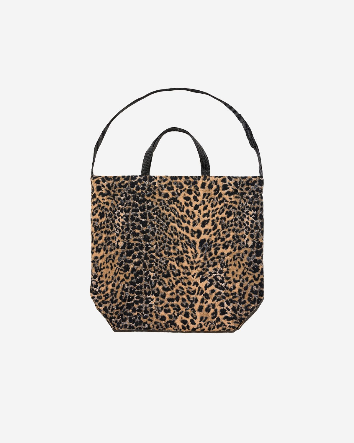 Carry All Tote - Brown Wool Poly Leopard Jacquard