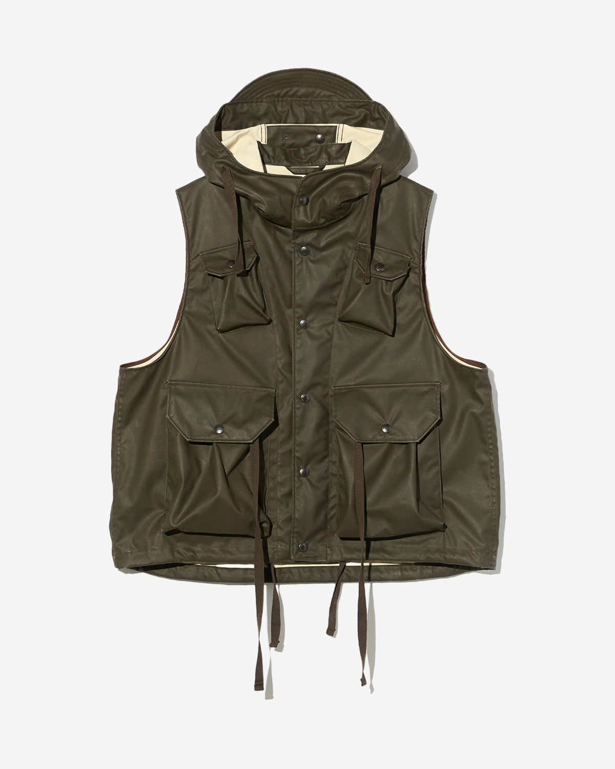 Field Vest - Brown Polyester Coated Cloth