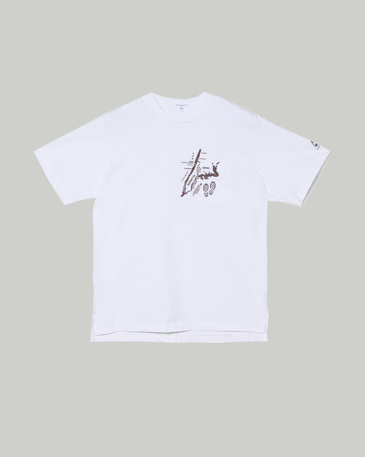 Printed Cross Crew Neck T-Shirt - White - Map