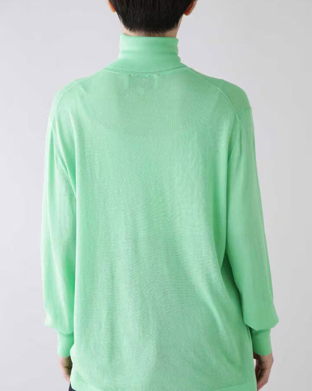 Fine Crepe Cotton 16Gg Single Jersey Roll Neck - Apple