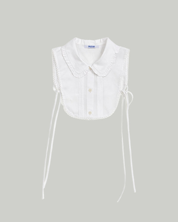 Collar Neck Cape - White