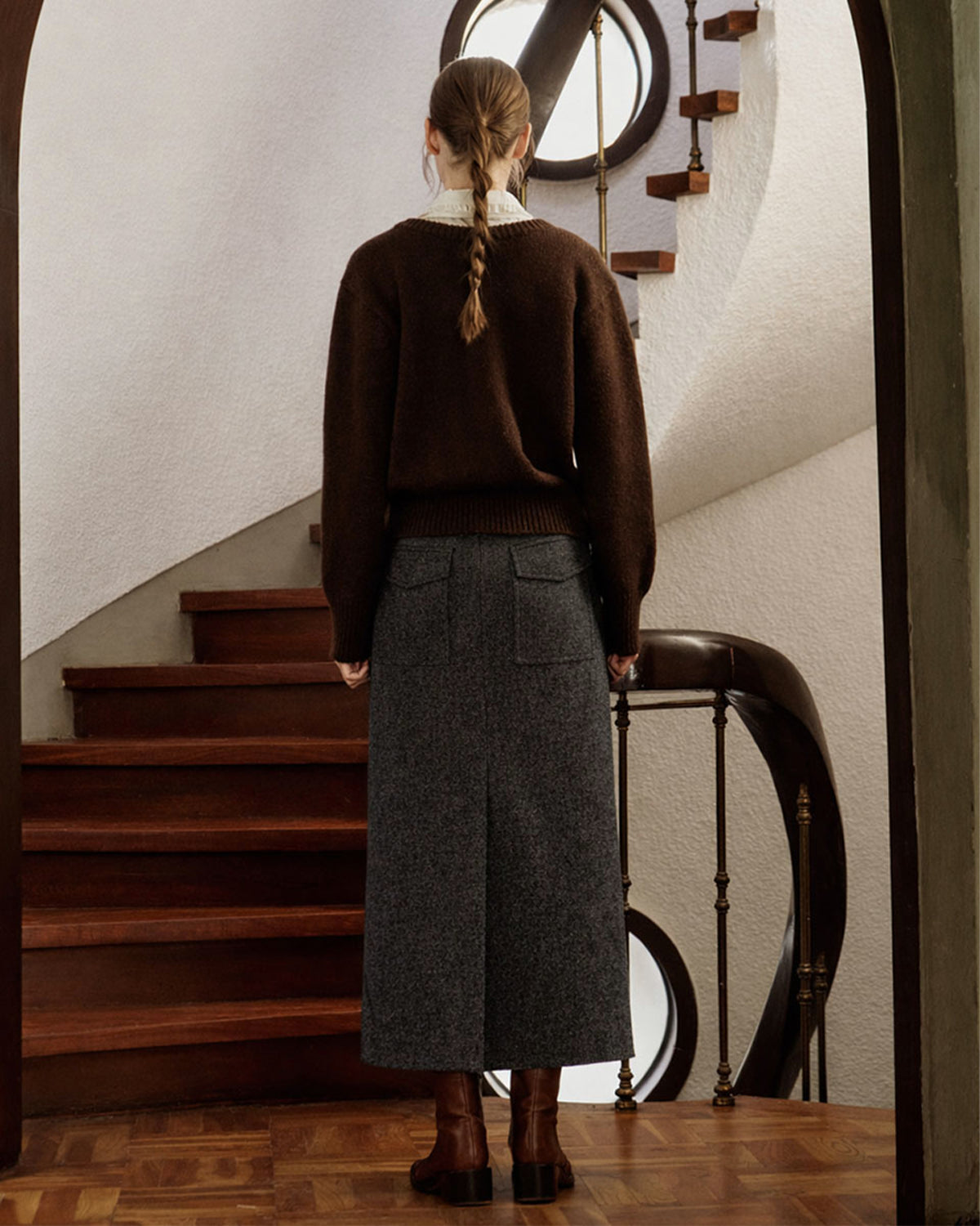 Collar Neck Cape - White
