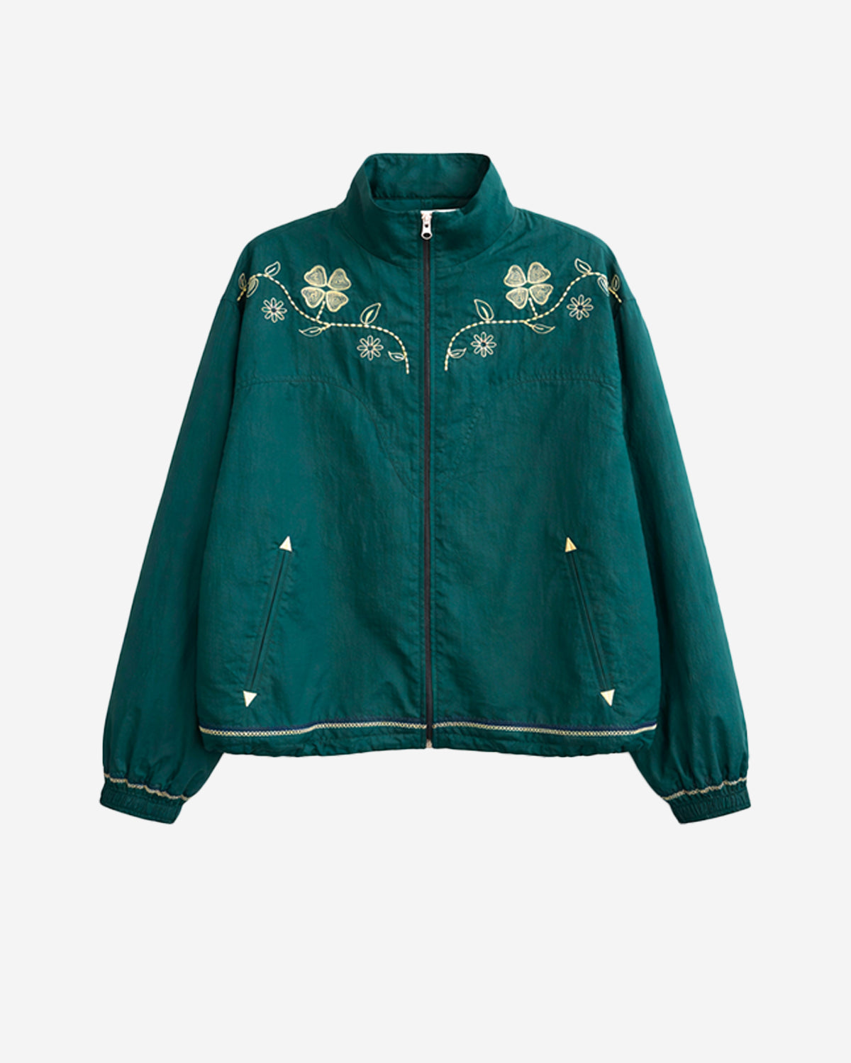 Embroidery Clover Windbreaker - Green