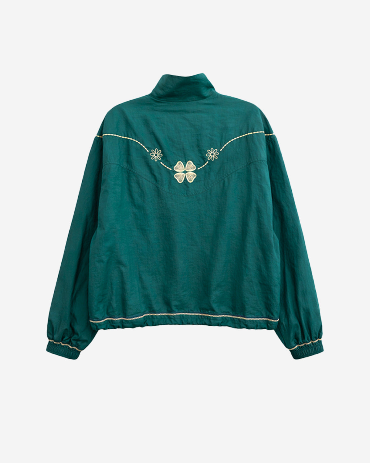 Embroidery Clover Windbreaker - Green