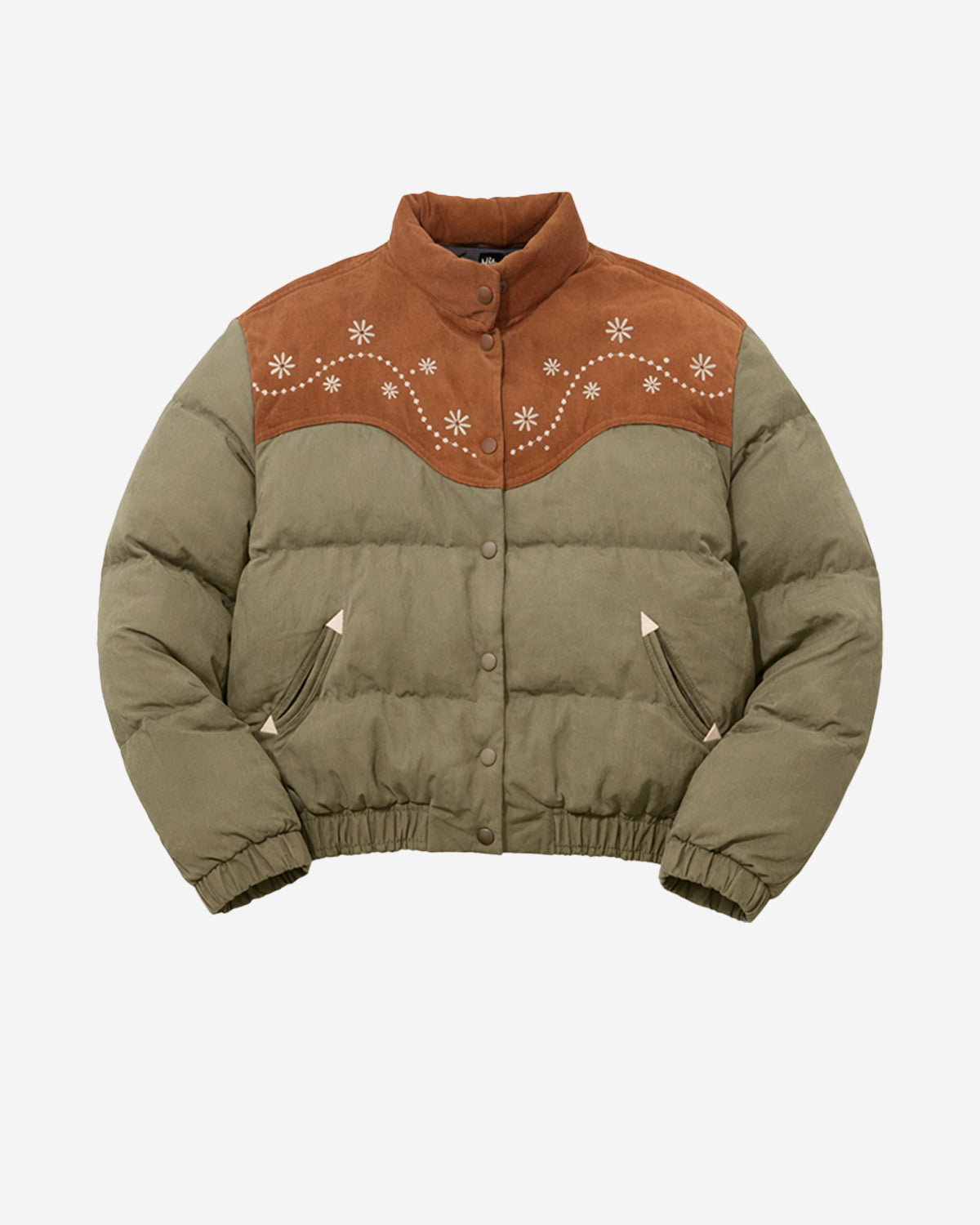 Western Puffer Jacket - Beige