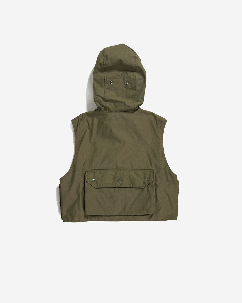 Hooded Short Vest - Olive CP Weather Poplin