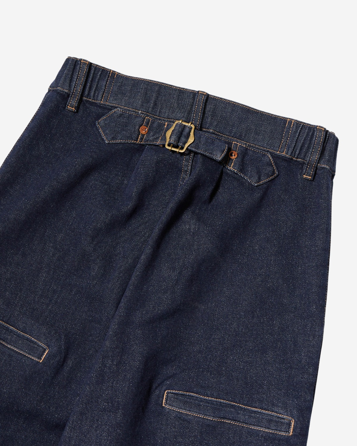 Onion - Elasticated Buckle Back Denim Pants - Dark Navy