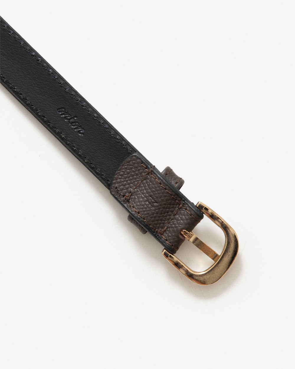 Narrow Slim Belt Full Grain - Havana