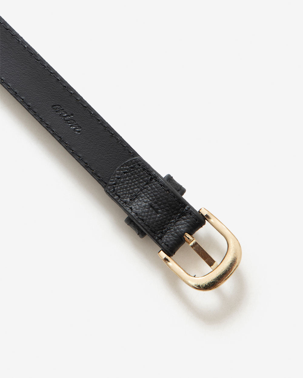 Narrow Slim Belt Full Grain -Black