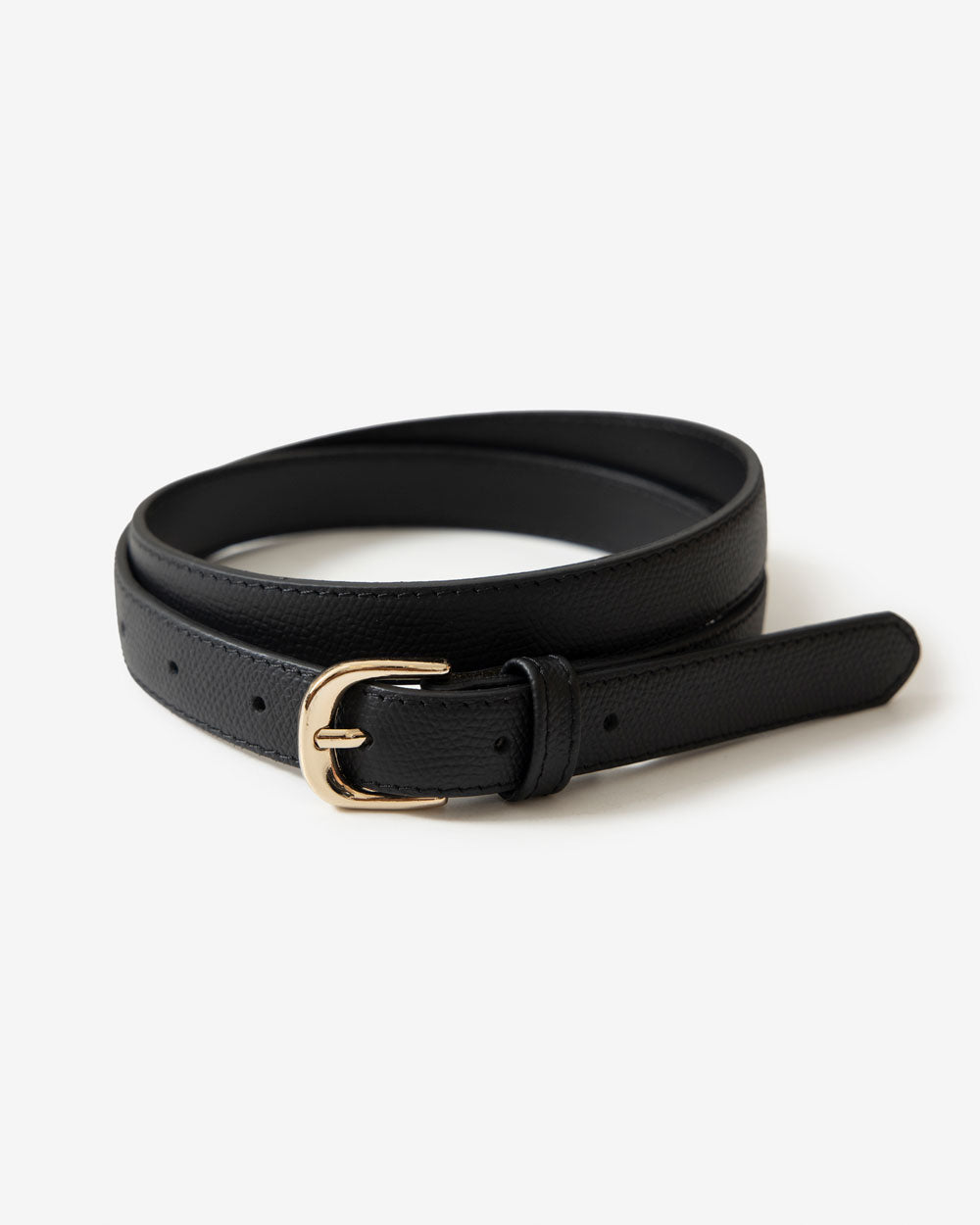 Narrow Slim Belt Full Grain -Black