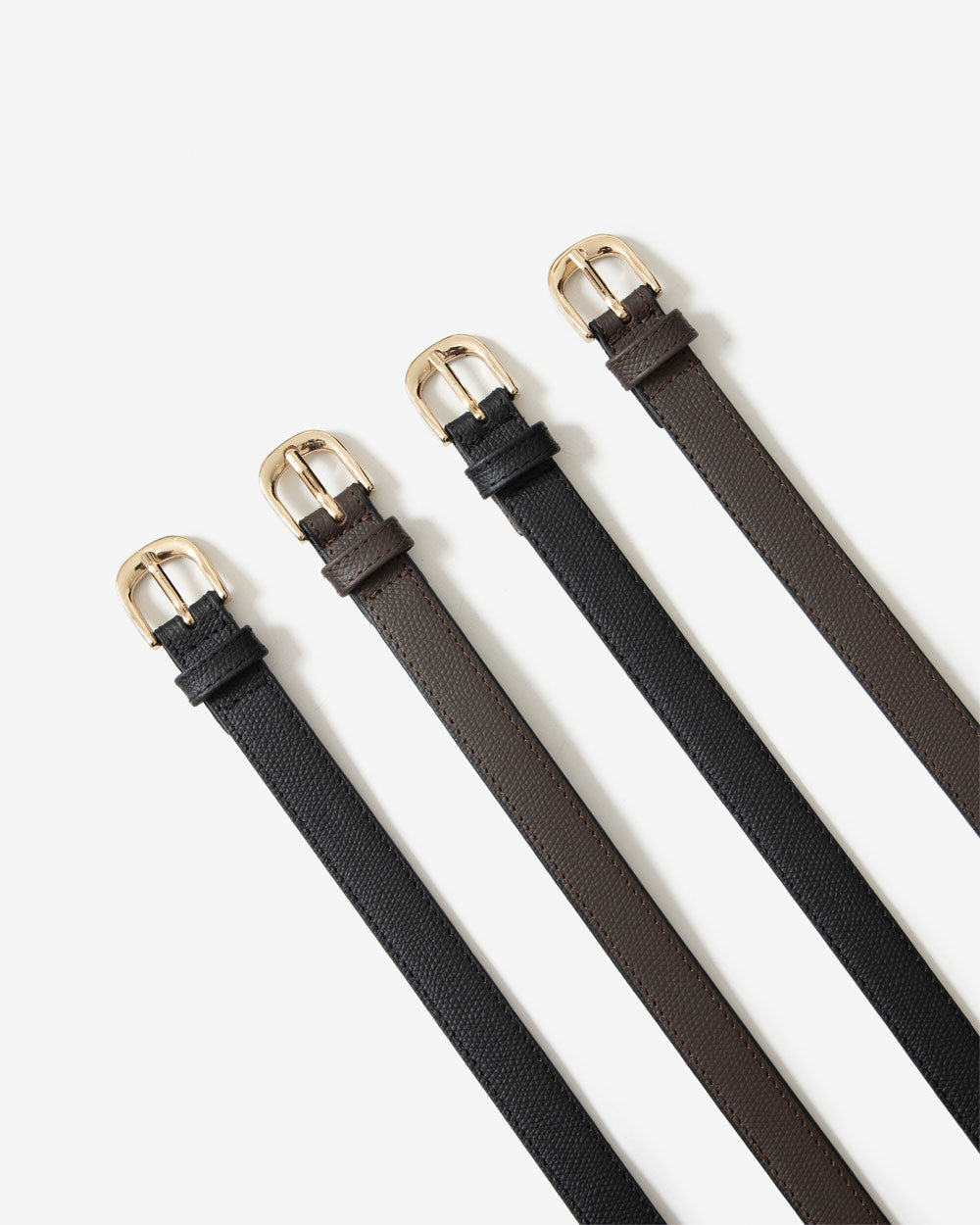 Narrow Slim Belt Full Grain -Black