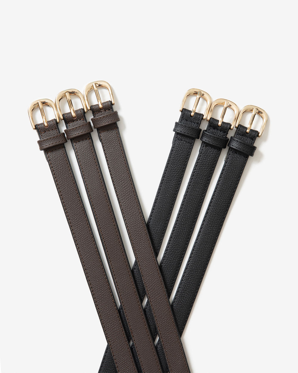 Narrow Slim Belt Full Grain -Black