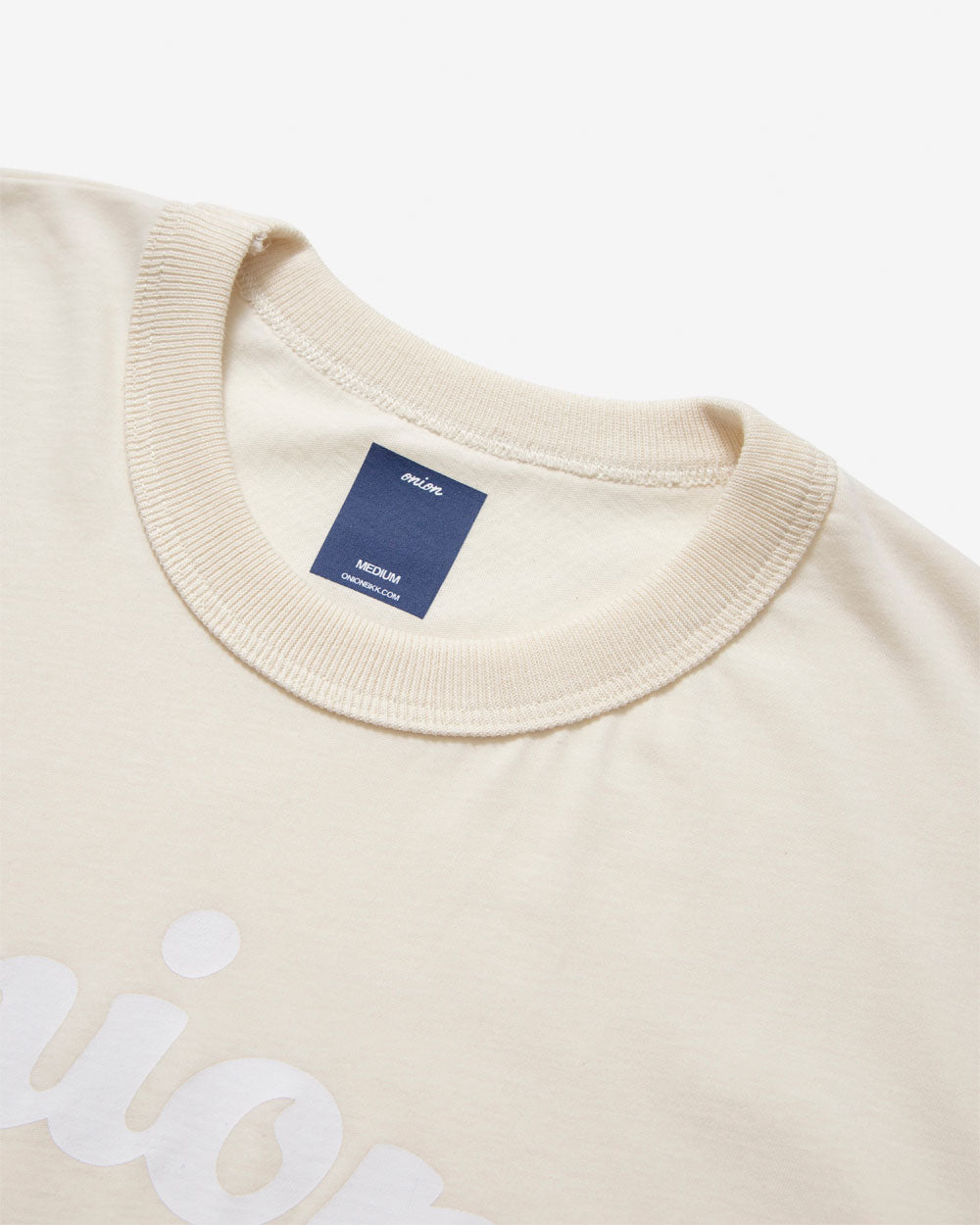 Curved Logo Boxy - Lightweight Supersoft T-Shirt - Ecru