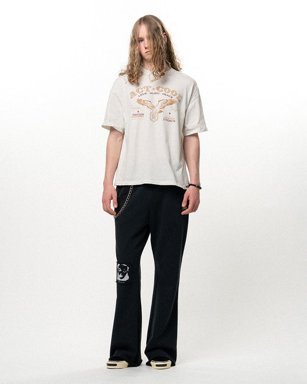 ACT-COOL Eagle - Distressed T-Shirt - White