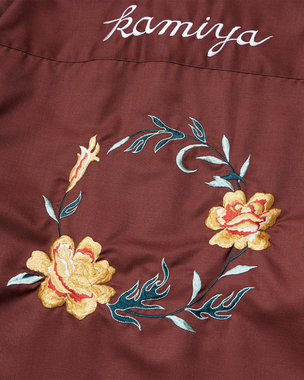 Embroidered Button Up LS Shirts  - Brown