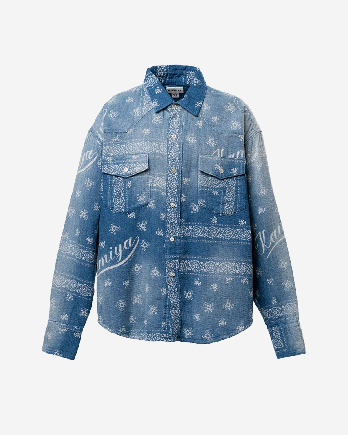 OG Bandana Discharge Western Shirt - Indigo