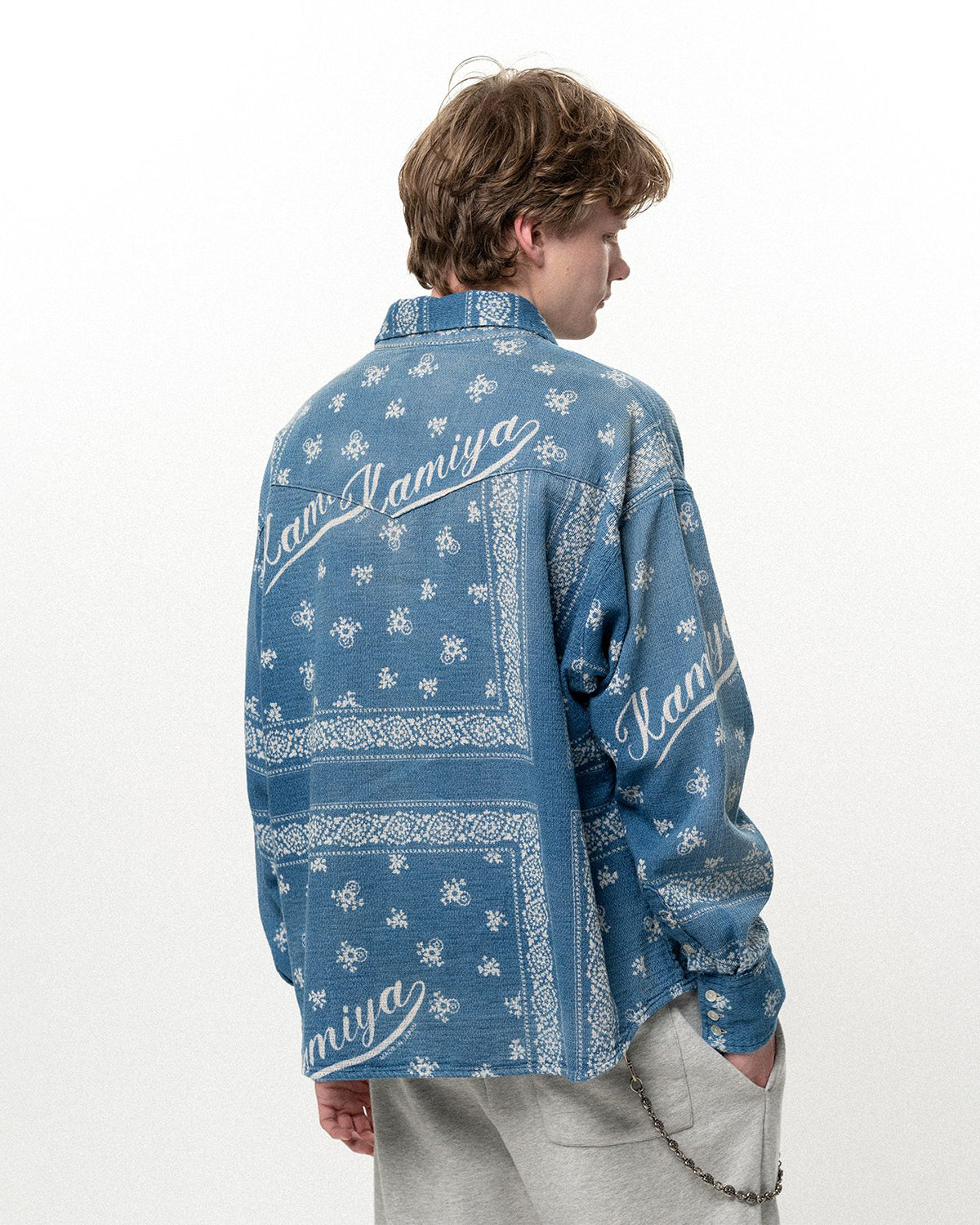 OG Bandana Discharge Western Shirt - Indigo