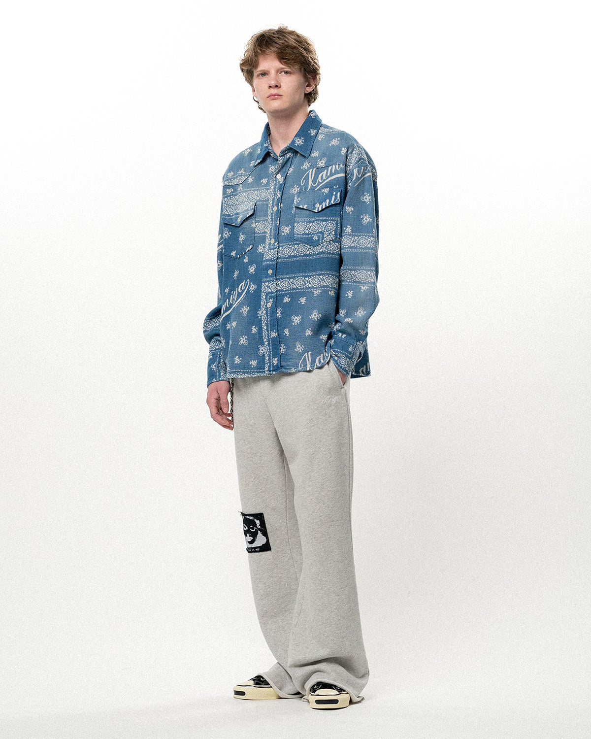 OG Bandana Discharge Western Shirt - Indigo