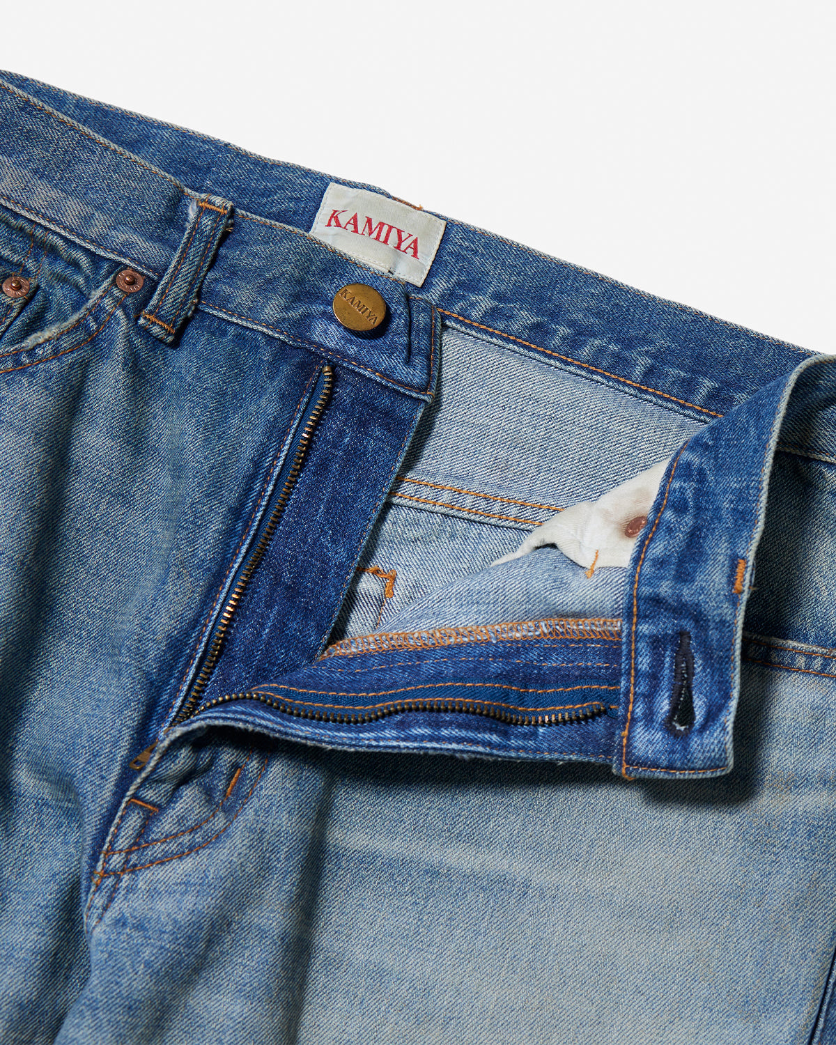 Repaired Wide Bootcut Denim Pants - Indigo