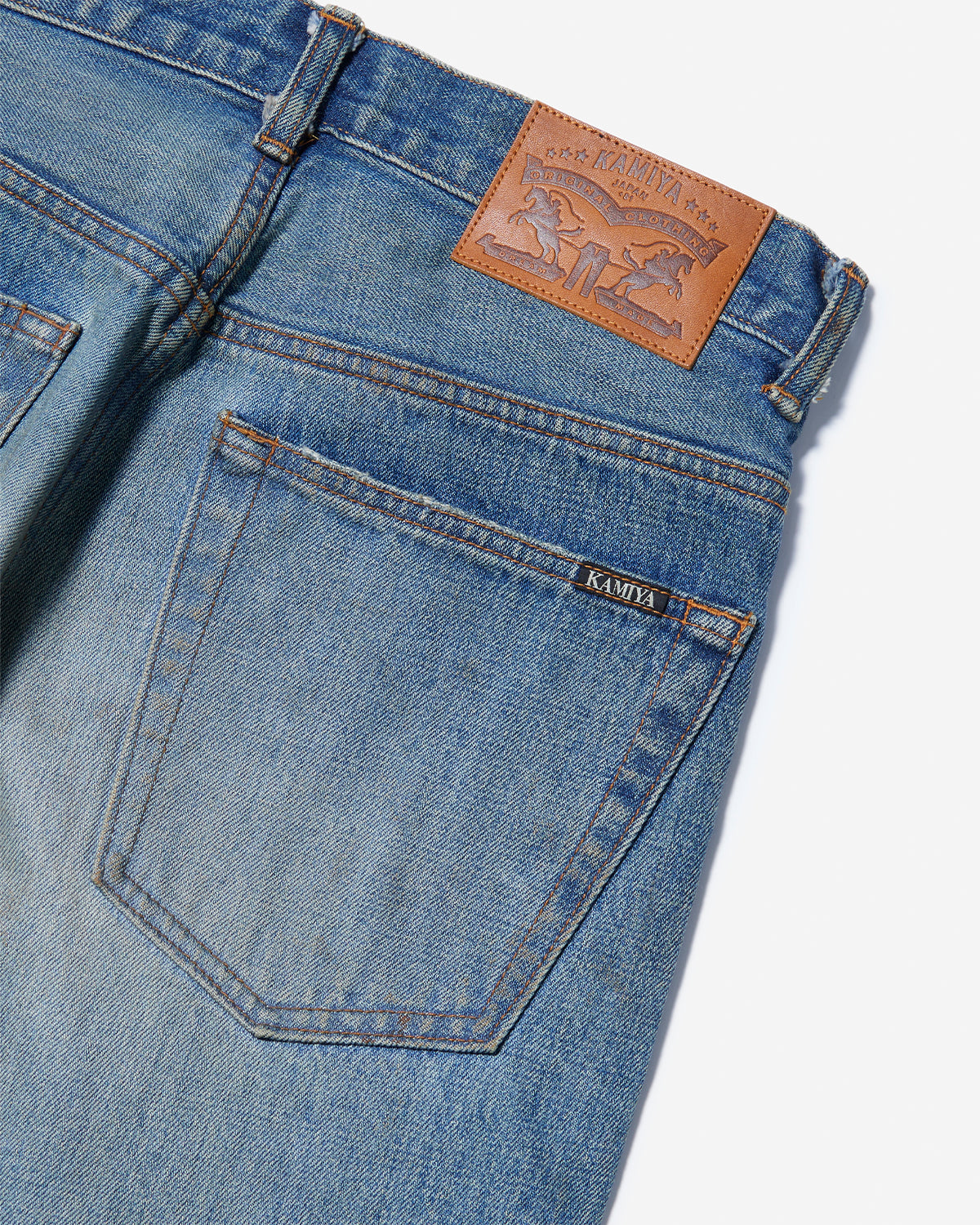 Repaired Wide Bootcut Denim Pants - Indigo