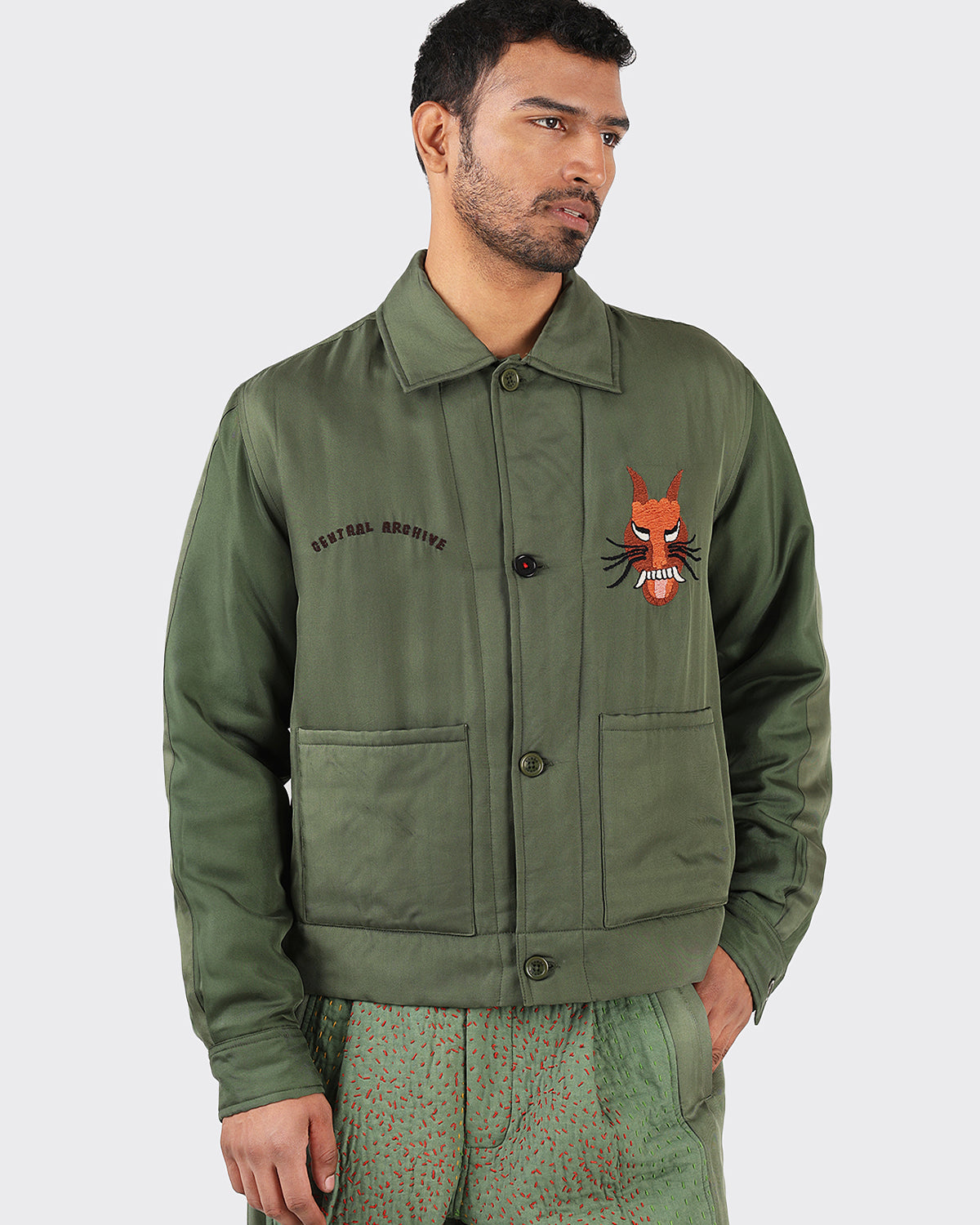 Bodhi - Boxy Fit 4 Button Quilted Jacket - Green