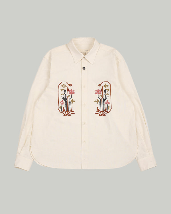 Luis - Over Sized Regular Collar LS Shirt - Natural