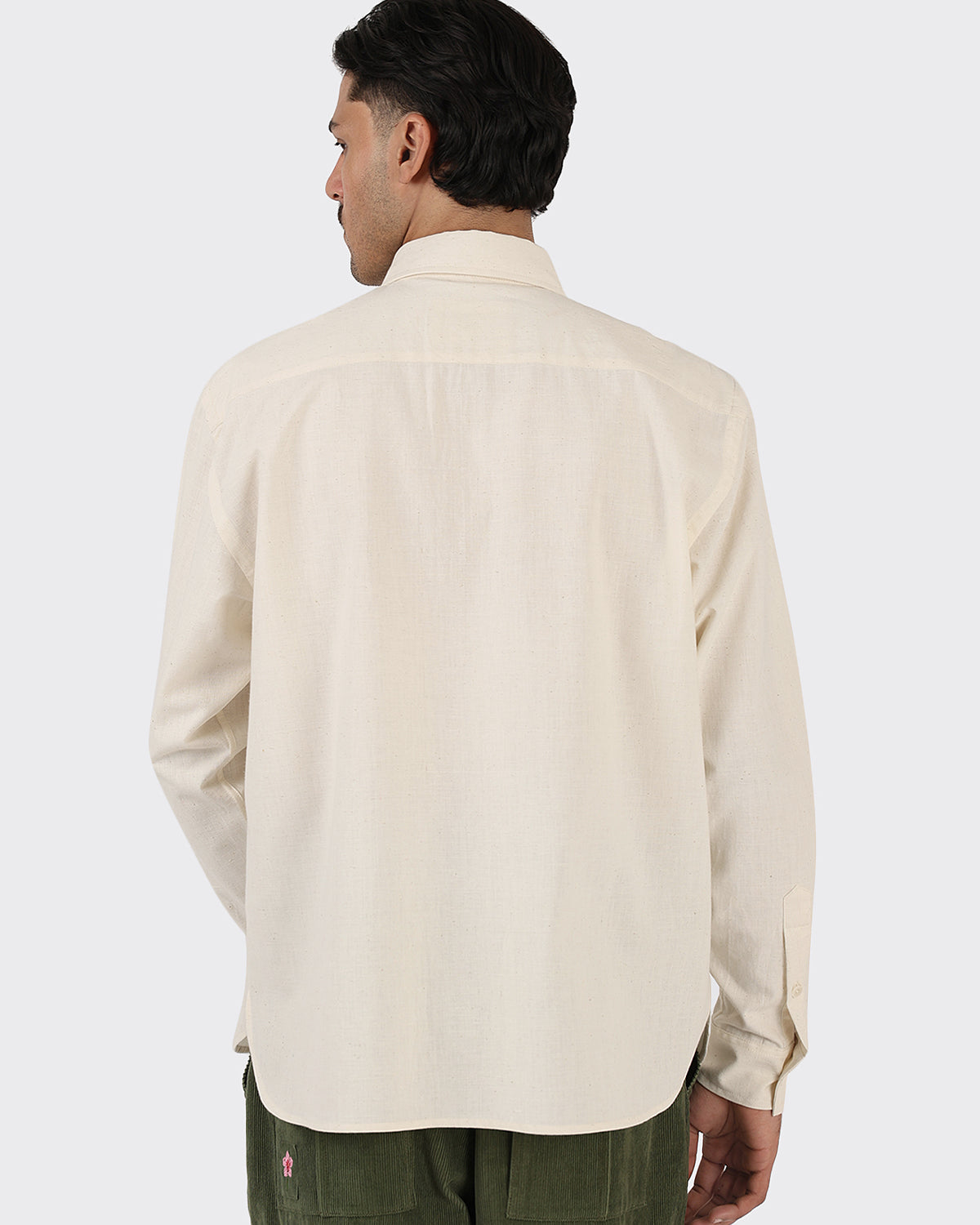 Luis - Over Sized Regular Collar LS Shirt - Natural