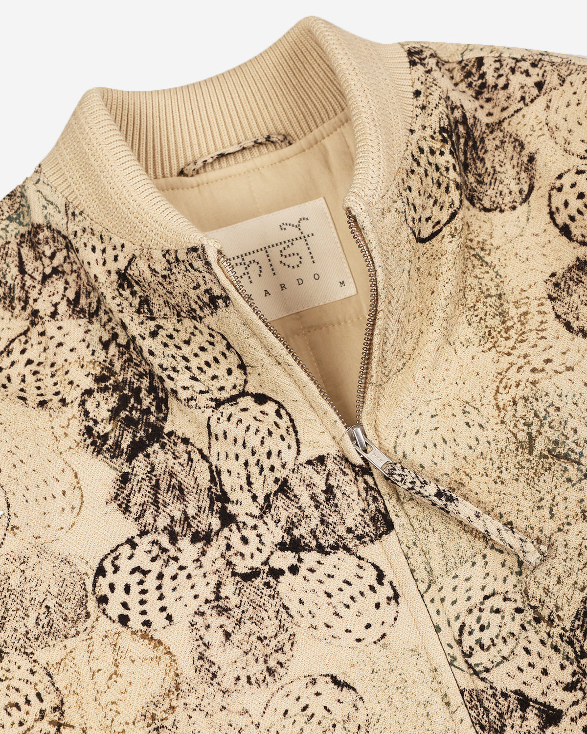Max - Oversized Quilted Bomber Jacket With Two Way Zip - Block Print