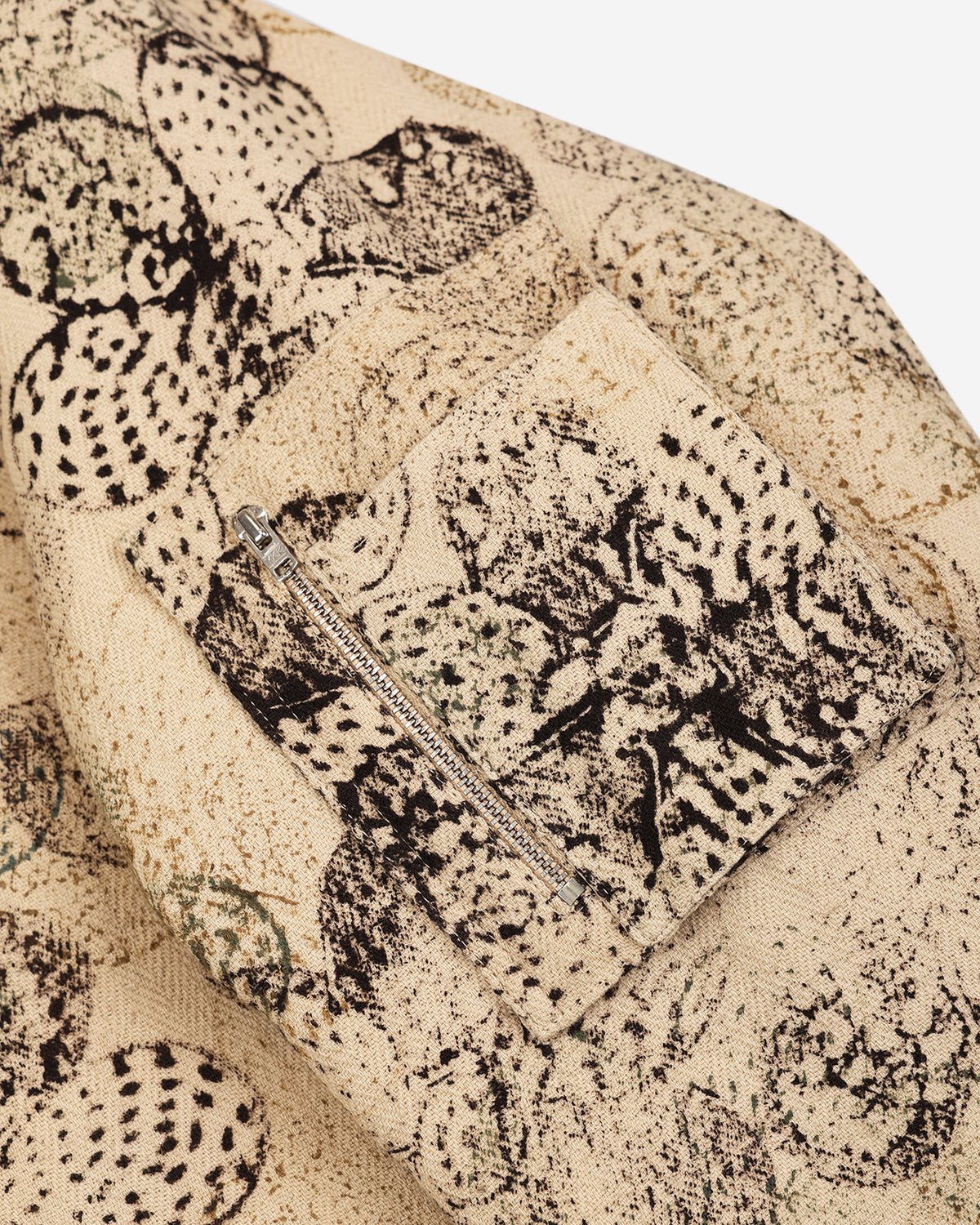 Max - Oversized Quilted Bomber Jacket With Two Way Zip - Block Print