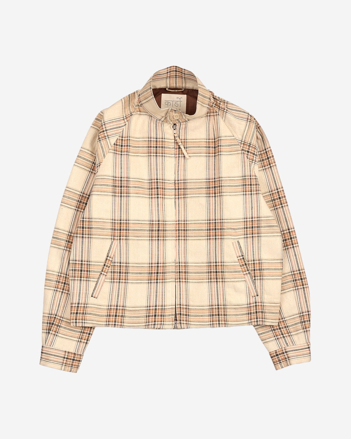 Stanley - Raglan Sleeve Lined Jacket With Two Way Zip - Natural