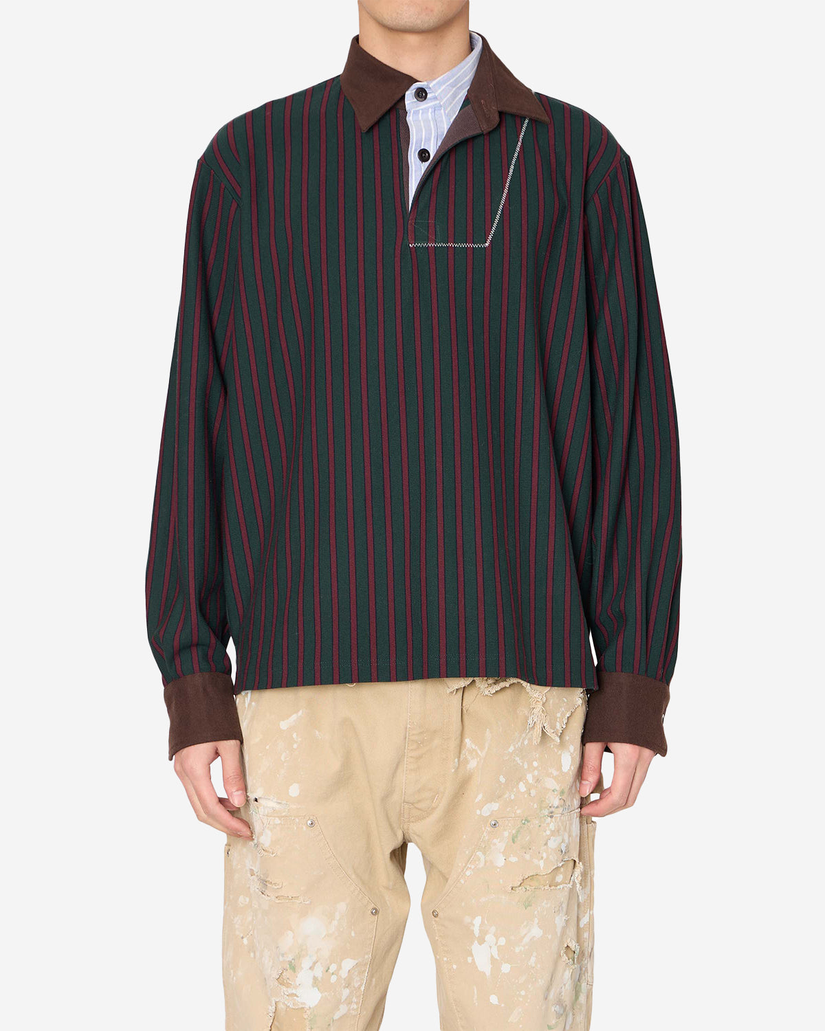 26WCM-T10206 - Polo - Green Stripe