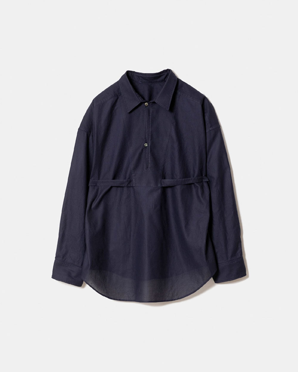 Leno Cloth Fisherman Dress Shirt - Navy